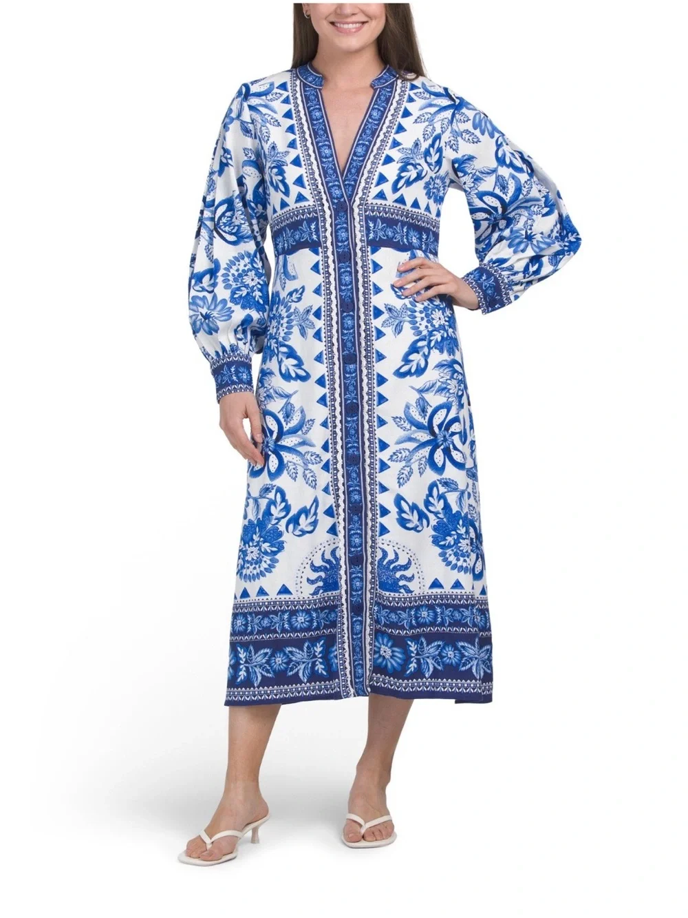 Caroline Constas Dresses | Nwt Caroline Constas Blue&White Floral Tapestry Lenzing Trim Linen Dress. S | Color: Blue/White | Size: S | Caroline Constas Dresses | Nwt Caroline Constas Blue&White Floral Tapestry Lenzing Trim Linen Dress. S | Color: Blue/White | Size: S |